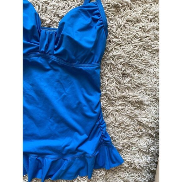 Lands’ End Swim Top Swimsuit Turquoise Blue 6 Lands’End Full Coverage - Picture 3 of 6